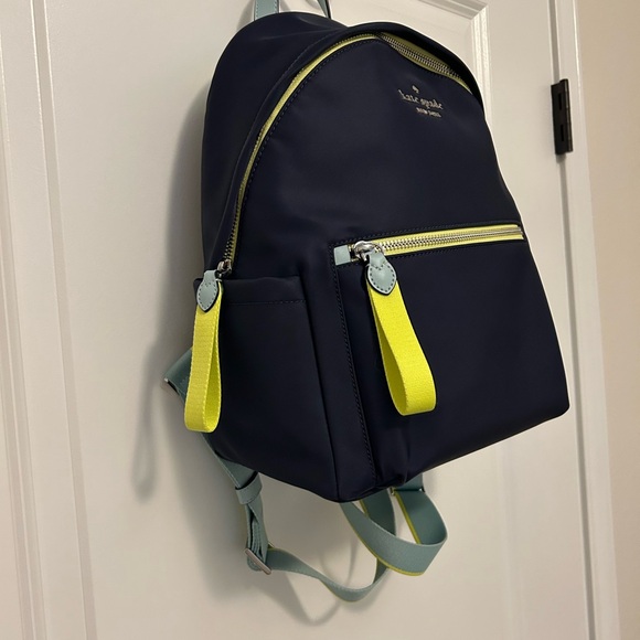 KATE SPADE Chelsea The Little Better Nylon Backpack Medium Bag Blazer Blue - Picture 2 of 8